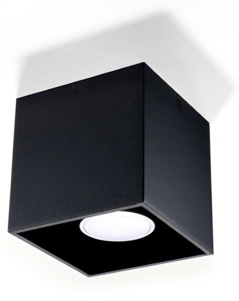 Πλαφονιέρα Quad, Μαύρη, 10x10x10 cm