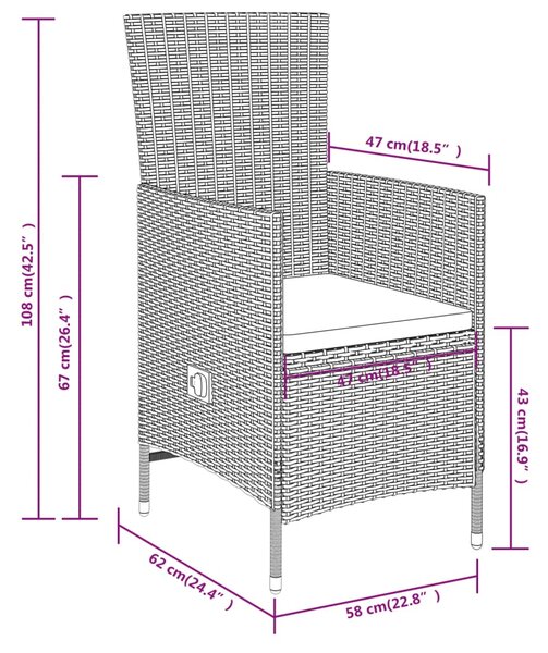 VidaXL Σετ Τραπεζαρίας Κήπου 5 Τεμαχίων Μπεζ με Μαξιλάρια