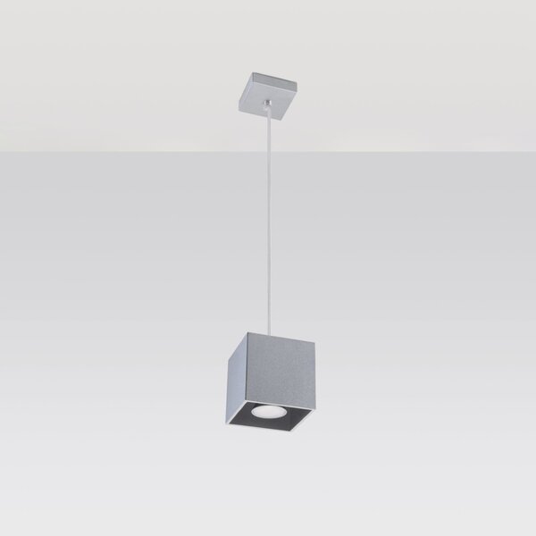 Κρεμαστό φωτιστικό Quad, Γκρι, 10x10x110 cm