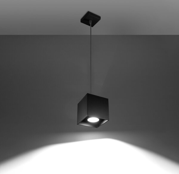 Κρεμαστό φωτιστικό Quad, Μαύρο, 10x10x110 cm