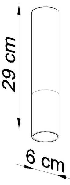 Πλαφονιέρα Loopez, Χάλκινη, 6x6x29 cm