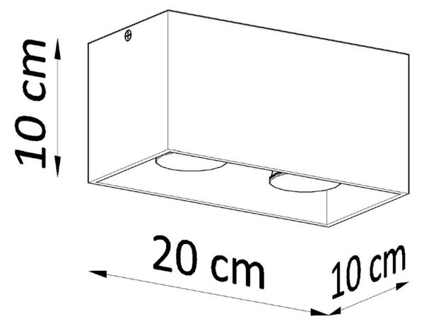Πλαφονιέρα Quad, Λευκή, 20x10x10 cm