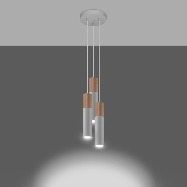 Κρεμαστό φωτιστικό GU10 Pablo V1 6x30, Φυσικό, 20x20x100 cm