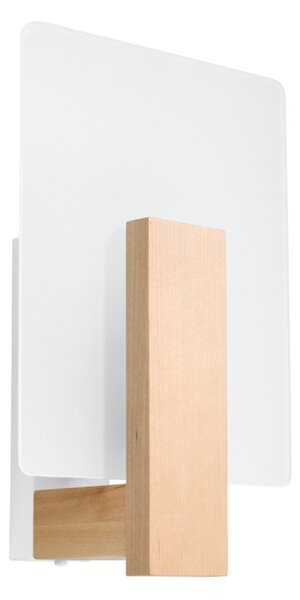 Ξύλινο φωτιστικό τοίχου Lappo, Φυσικό, 16x12x30.5 cm