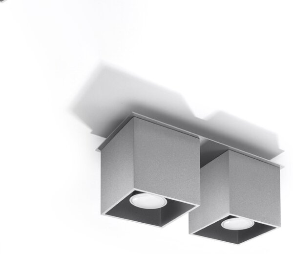 Πλαφονιέρα Quad, Γκρι, 26x11x12 cm