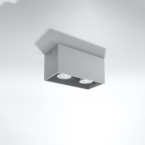 Πλαφονιέρα Quad, Γκρι, 20x10x10 cm