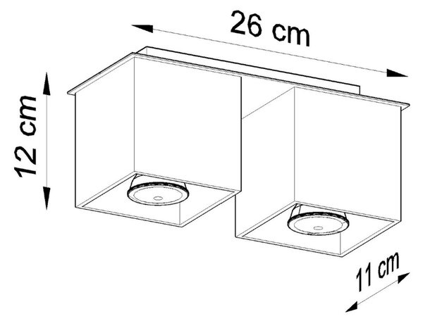 Πλαφονιέρα Quad, Λευκή, 26x11x12 cm