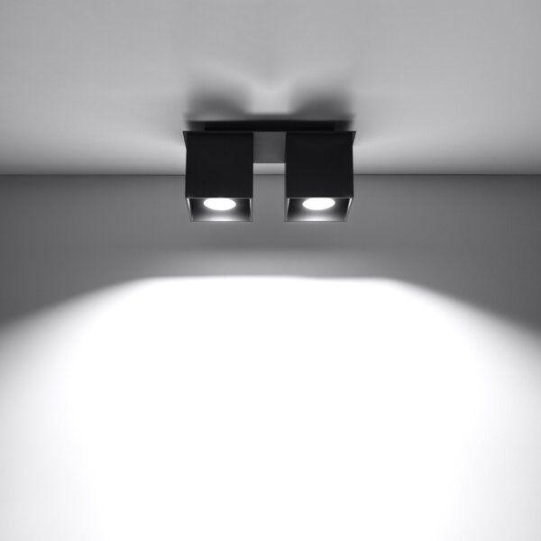 Πλαφονιέρα Quad, Μαύρη, 26x11x12 cm