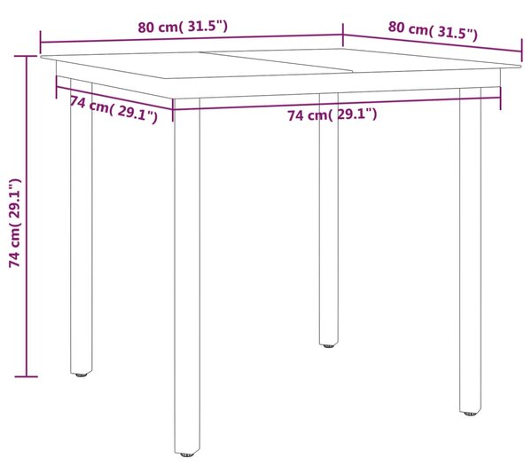 VidaXL Σετ Τραπεζαρίας Κήπου 3 Τεμαχίων Ανθρακί