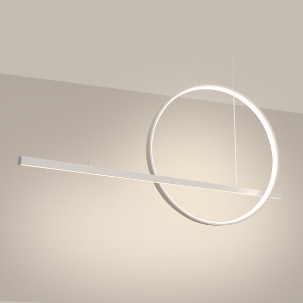 Κρεμαστό φωτιστικό LED Glad, Λευκό, 3000K, 120x20x212 cm