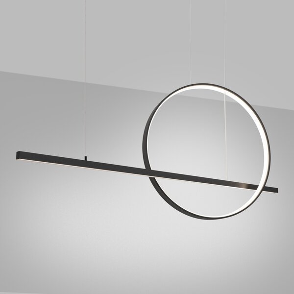 Κρεμαστό φωτιστικό LED Glad, Μαύρο, 4000K, 120x20x212 cm