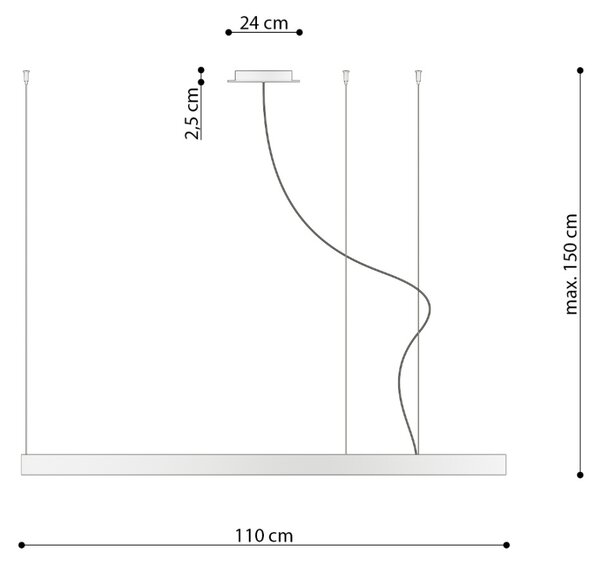 Πολυέλαιος LED Rio 110, Κόκκινος, 4000K, 110x110x150 cm