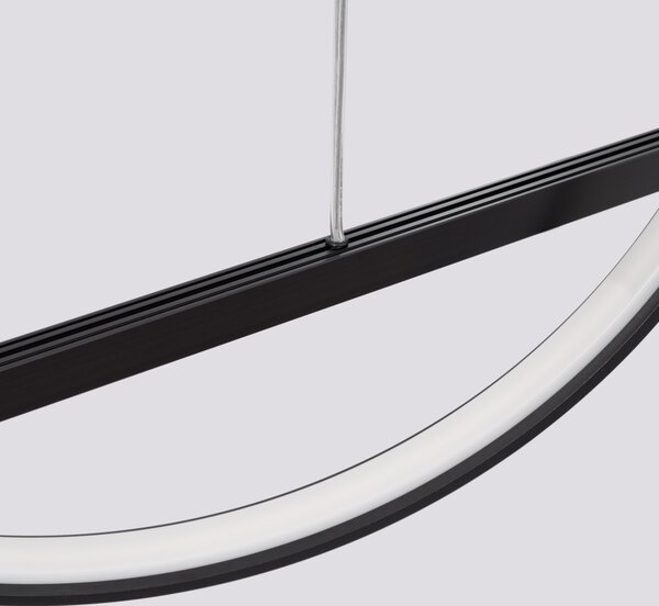 Κρεμαστό φωτιστικό LED Glad, Μαύρο, 4000K, 120x20x212 cm