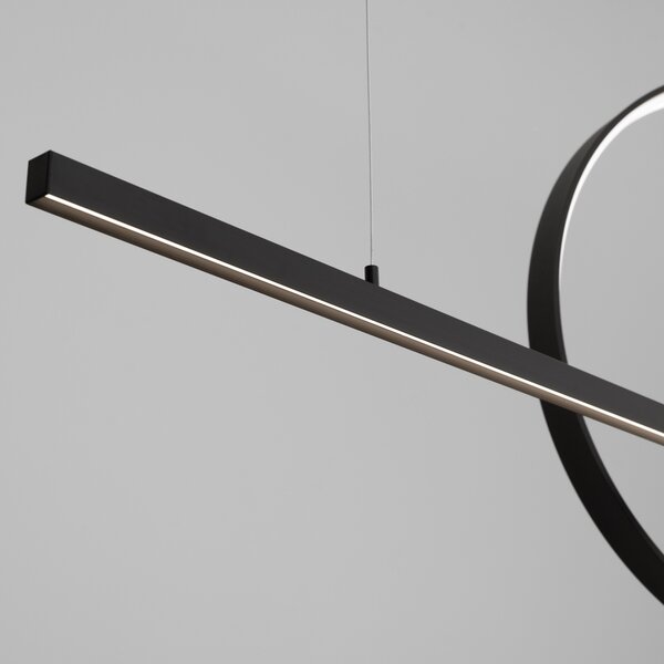 Κρεμαστό φωτιστικό LED Glad, Μαύρο, 4000K, 120x20x212 cm