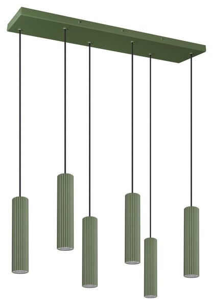 Κρεμαστό φωτιστικό LED Ivar 6L, Λαδί, 4000K, 80x20x200 cm