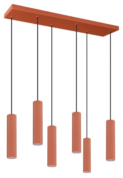 Κρεμαστό φωτιστικό LED Ivar 6L, Κόκκινο, 4000K, 80x20x200 cm