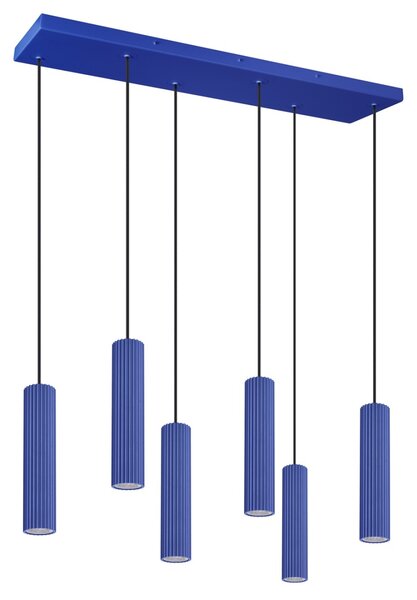 Κρεμαστό φωτιστικό LED Ivar 6L, Μπλε Ultramarine, 4000K, 80x20x200 cm