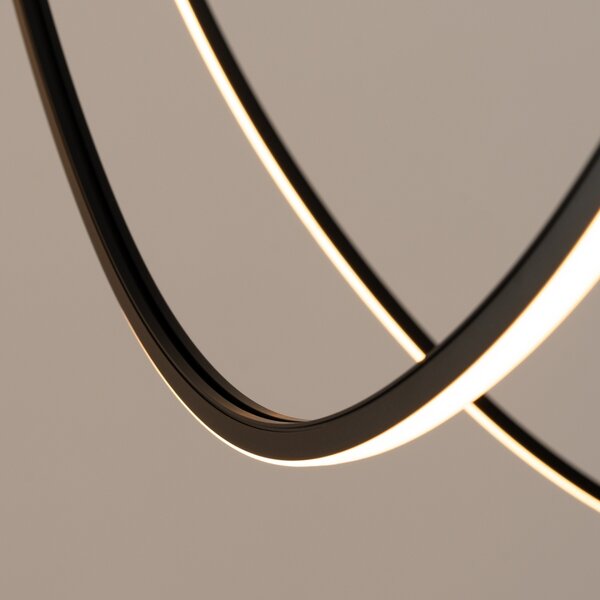 Πολυέλαιος LED Alvar 3, Μαύρος, 3000K, 150x150x260 cm