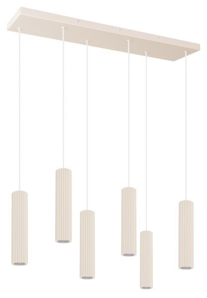 Κρεμαστό φωτιστικό LED Ivar 6L, Μπεζ, 4000K, 80x20x200 cm