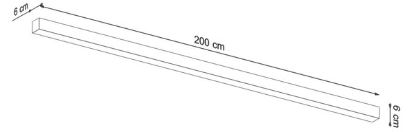Πλαφονιέρα LED Pinne, Λευκή, 4000K, 200x6x6 cm