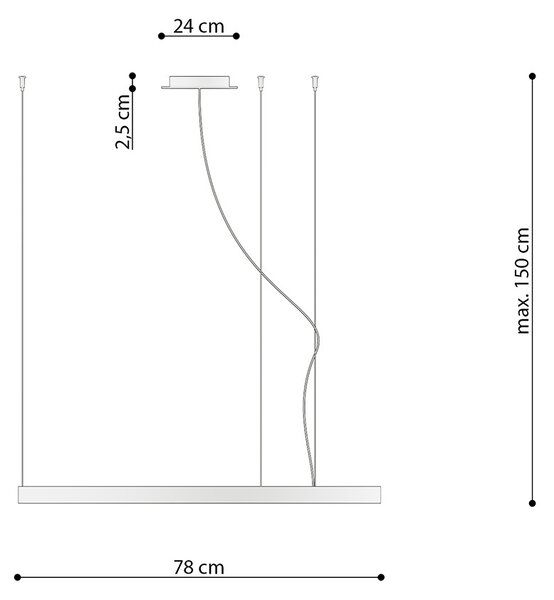 Πολυέλαιος LED Rio, Λευκός, 4000K, 78x78x150 cm