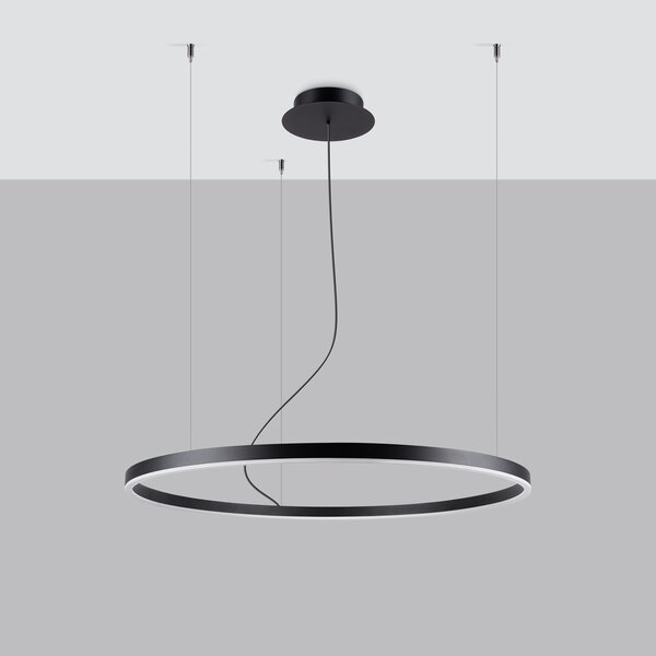 Πολυέλαιος LED Oda, Μαύρος, 3000K, 80x80x120 cm