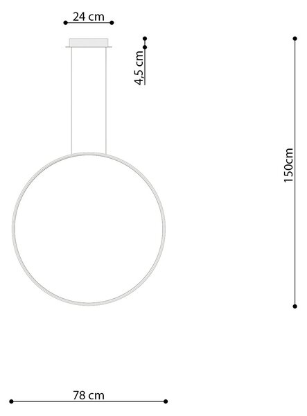 Κρεμαστό φωτιστικό LED Rio, Χρυσό, 4000K, 78x16x150 cm