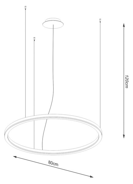 Πολυέλαιος LED Oda, Μαύρος, 3000K, 80x80x120 cm