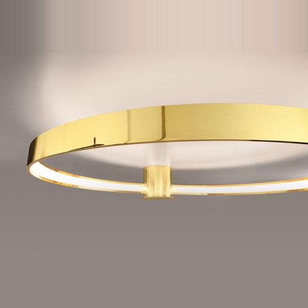 Πλαφονιέρα LED Rio, Γυαλιστερό χρυσό, 3000K, 78x87x12.5 cm