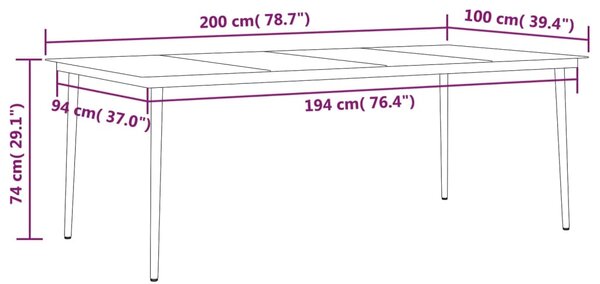 VidaXL Σετ Τραπεζαρίας Κήπου 9 Τεμαχίων Ανθρακί