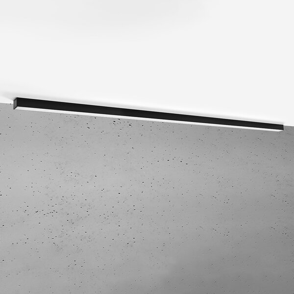 Πλαφονιέρα LED Pinne, Μαύρη, 3000K, 200x6x6 cm