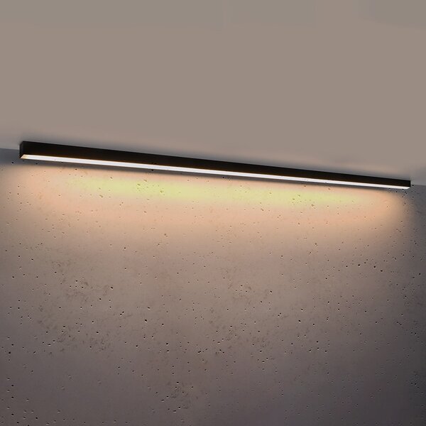 Πλαφονιέρα LED Pinne, Μαύρη, 3000K, 200x6x6 cm