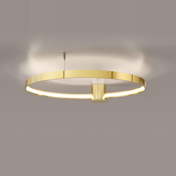 Πλαφονιέρα LED Rio, Γυαλιστερό χρυσό, 3000K, 78x87x12.5 cm