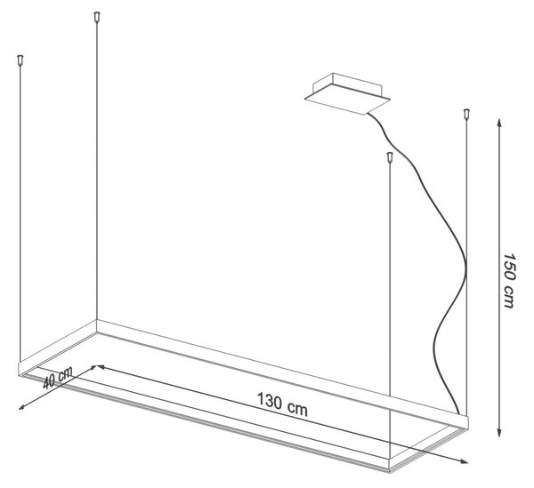 Πολυέλαιος LED Tuula, Χρυσός, 3000K, 130x40x150 cm