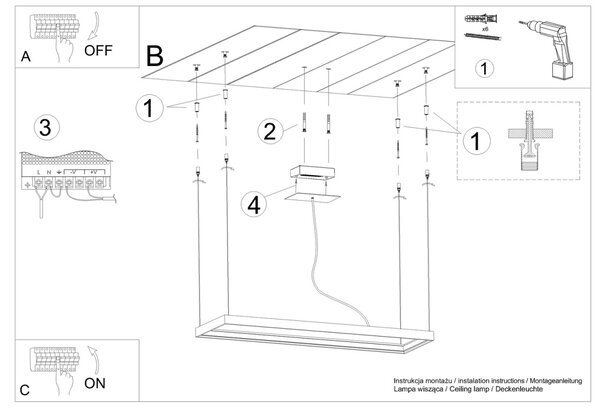Πολυέλαιος LED Tuula, Χρυσός, 3000K, 130x40x150 cm
