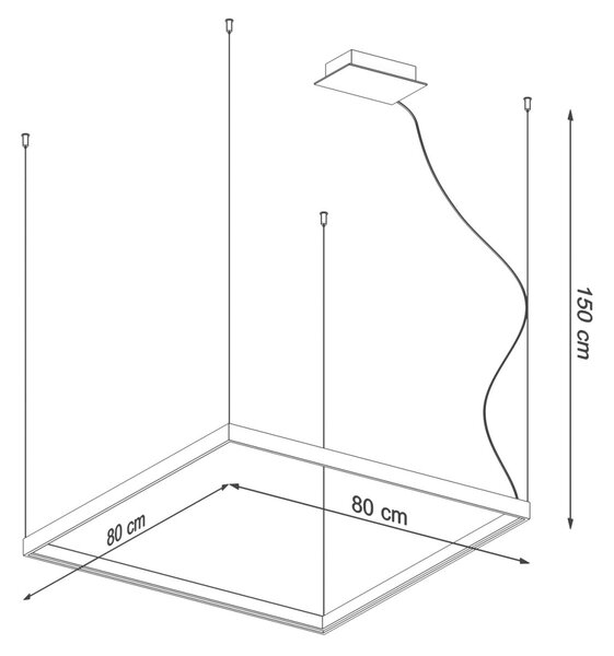 Πολυέλαιος LED Nelya, Χρυσός, 3000K, 80x80x150 cm