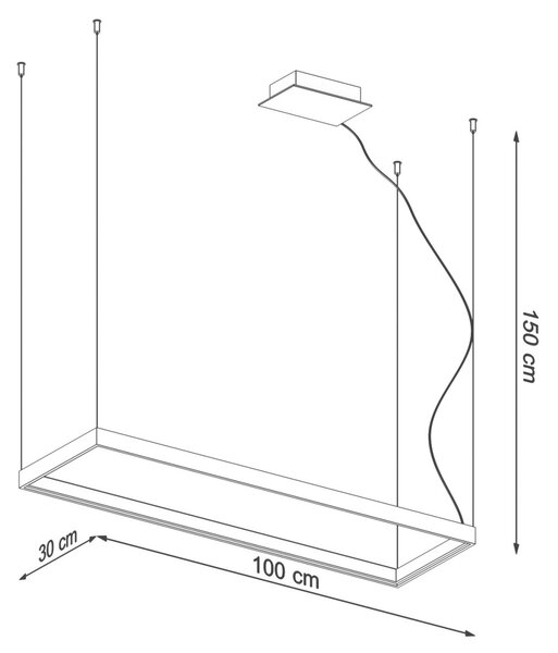 Πολυέλαιος LED Tuula, Χρυσός, 3000K, 100x30x150 cm