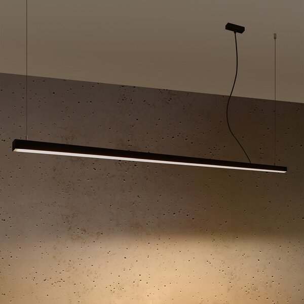 Κρεμαστό φωτιστικό LED Pinne, Μαύρο, 3000K, 200x6x150 cm