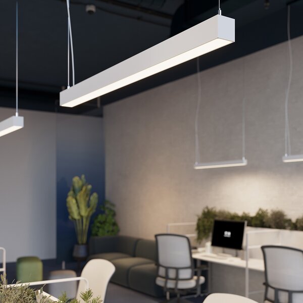 Κρεμαστό φωτιστικό LED Pinne, Λευκό, 4000K, 200x6x150 cm