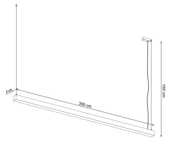 Κρεμαστό φωτιστικό LED Pinne, Λευκό, 4000K, 200x6x150 cm