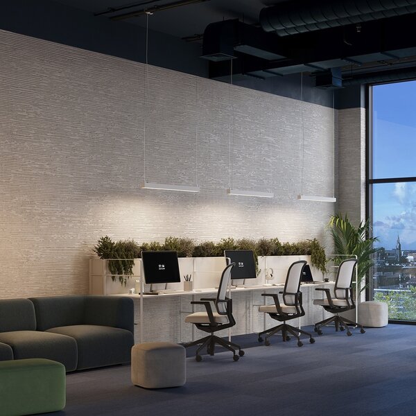 Κρεμαστό φωτιστικό LED Pinne, Λευκό, 4000K, 200x6x150 cm