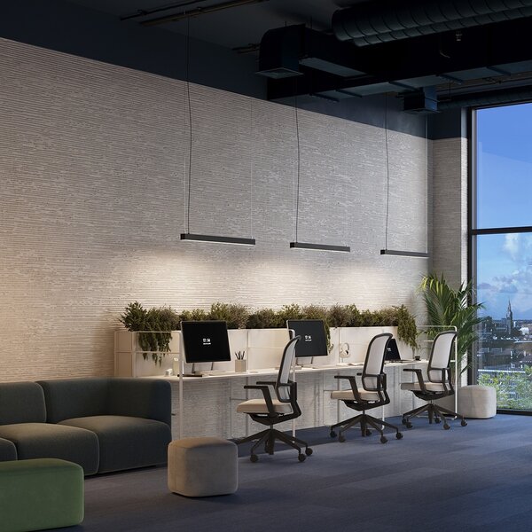 Κρεμαστό φωτιστικό LED Pinne, Μαύρο, 3000K, 200x6x150 cm