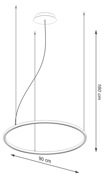 Πολυέλαιος LED Risa, Μαύρος, 3000K, 90x90x160 cm