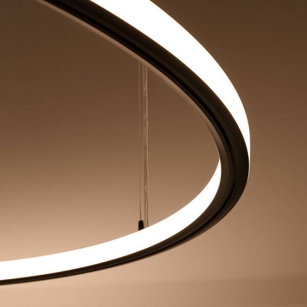 Πολυέλαιος LED Risa, Μαύρος, 3000K, 90x90x160 cm