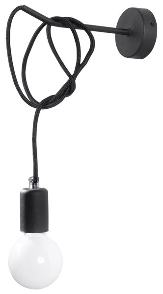 Φωτιστικό τοίχου Edison, Μαύρο, 8x23x100 cm