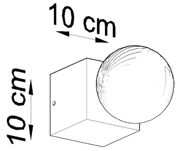 Φωτιστικό τοίχου Ariz από σκυρόδεμα, Γκρι, 10x10x10 cm
