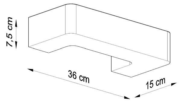 Κεραμικό φωτιστικό τοίχου Magnet, Λευκό, 36x15x7.5 cm