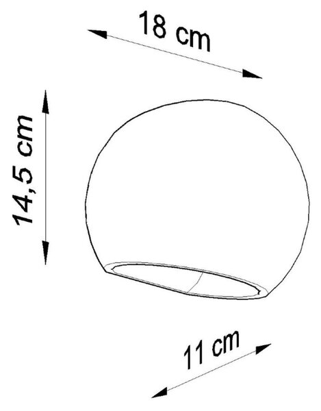 Κεραμικό φωτιστικό τοίχου Globe, Λευκό, 18x11x14.5 cm