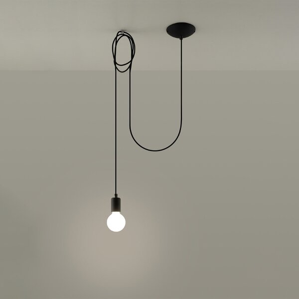 Κρεμαστό φωτιστικό Edison, Μαύρο, 300x150x150 cm