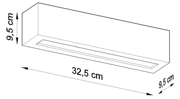 Κεραμικό φωτιστικό τοίχου Vega, Μαύρο, 32.5x9.5x9.5 cm